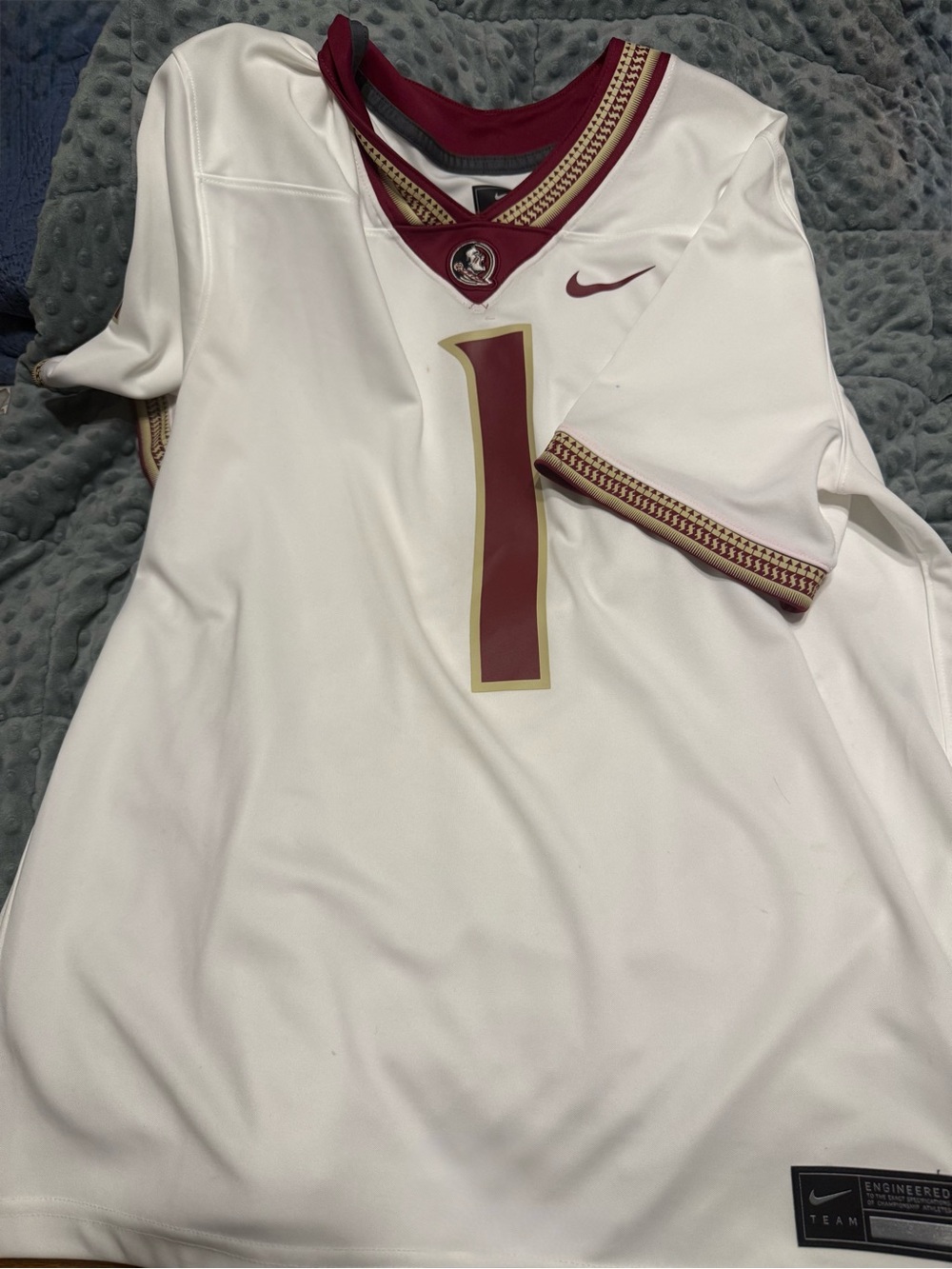 Nike Dri-FIT Team Jersey in White and Garnet